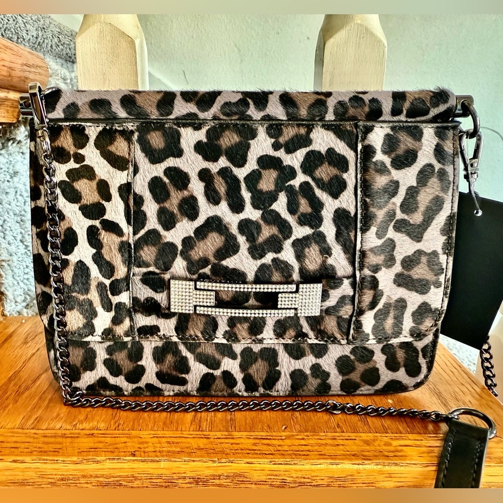 Aquatalia Leopard Print Crossbody Bag